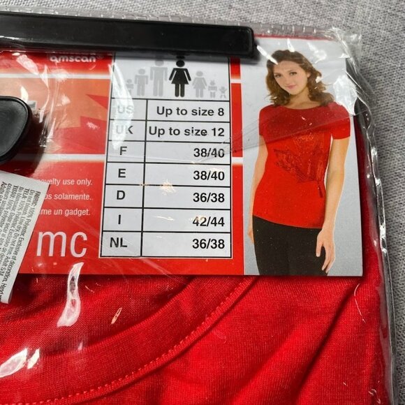 Canadian Maple Leaf Red Sequin Shirt, S/M - Picture 3 of 4